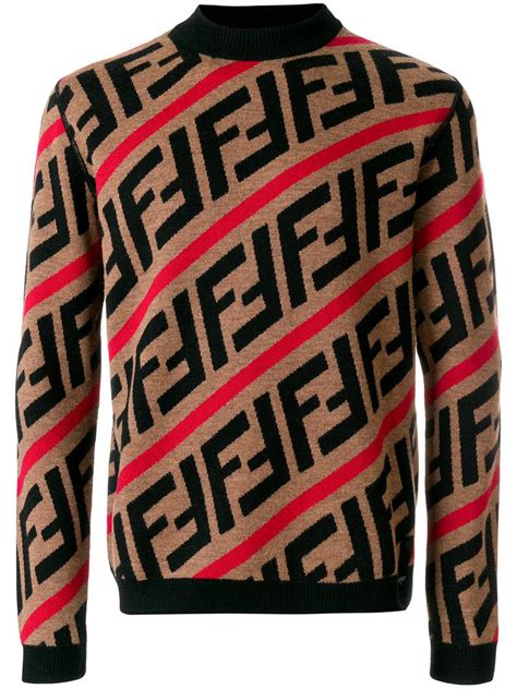 fendi diagonal printed ff sweatshirt